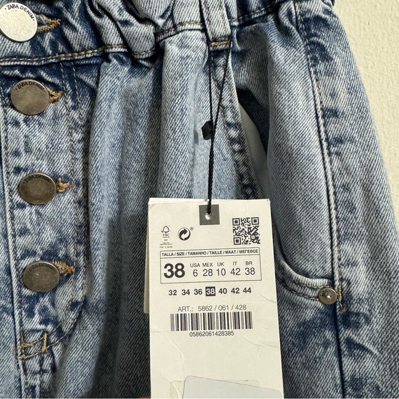 ZARA High Waist Baggy Fit Vintage Style Jeans  Size 6 NEW WITH TAG! - Picture 5 of 10